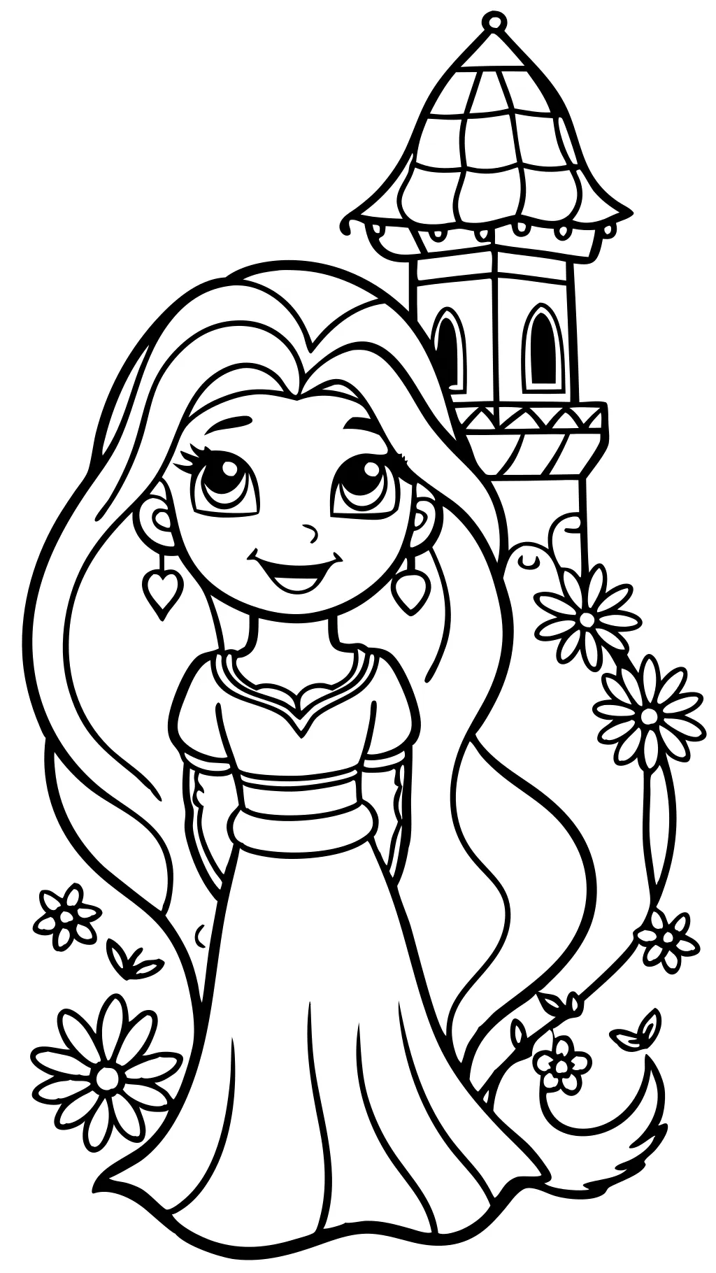 coloriage de la princesse Disney Rapunzel